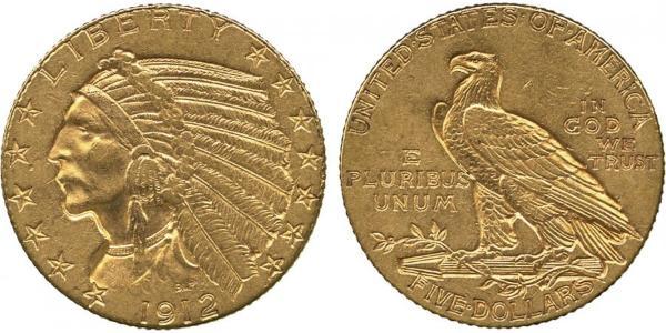 5 Долар США (1776 - ) Золото 