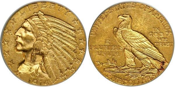 5 Долар США (1776 - ) Золото 
