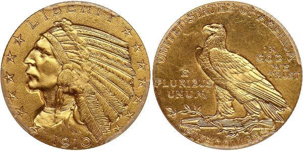 5 Долар США (1776 - ) Золото 