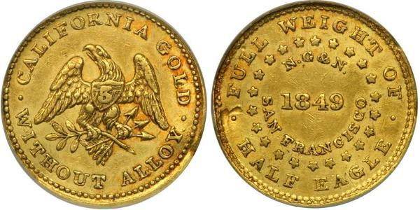 5 Долар США (1776 - ) Золото 