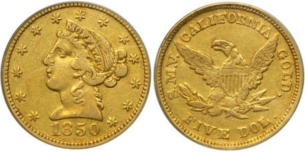 5 Долар США (1776 - ) Золото 