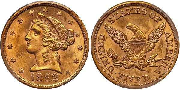 5 Долар США (1776 - ) Золото 