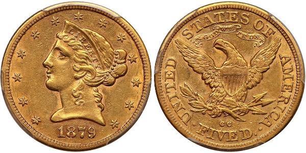5 Долар США (1776 - ) Золото 