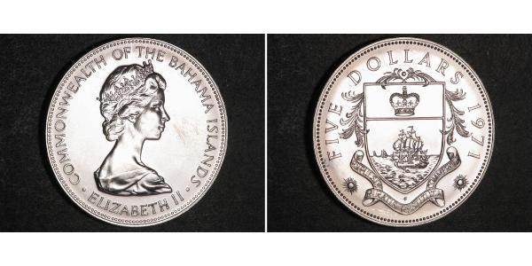 5 Долар Багамські о-ви Срібло Єлизавета II (1926-2022)
