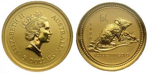 5 Доллар Австралия (1939 - ) Золото Елизавета II (1926-2022)
