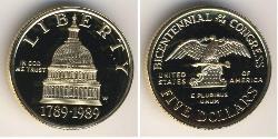 5 Доллар США (1776 - ) Золото 