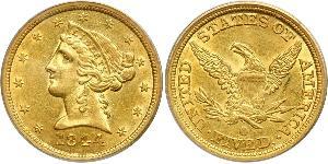 5 Доллар США (1776 - ) Золото 