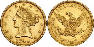 5 Доллар США (1776 - ) Золото 