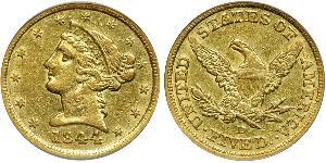 5 Доллар США (1776 - ) Золото 