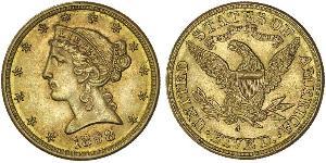 5 Доллар США (1776 - ) Золото 
