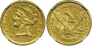 5 Доллар США (1776 - ) Золото 