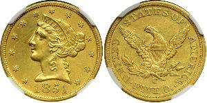 5 Доллар США (1776 - ) Золото 