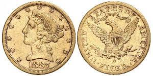 5 Доллар США (1776 - ) Золото 