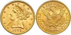5 Доллар США (1776 - ) Золото 