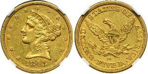 5 Доллар США (1776 - ) Золото 