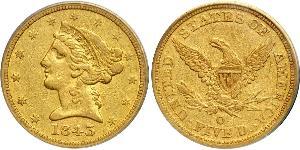 5 Доллар США (1776 - ) Золото 
