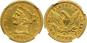 5 Доллар США (1776 - ) Золото 