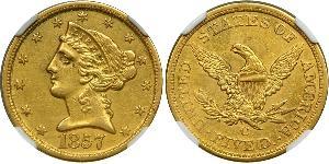 5 Доллар США (1776 - ) Золото 