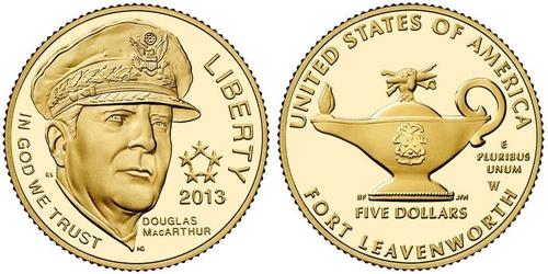 5 Доллар США (1776 - ) Золото Douglas MacArthur (1880 - 1964) 