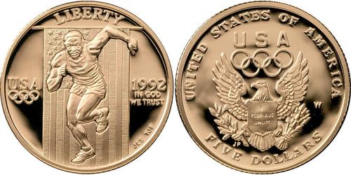 5 Доллар США (1776 - ) Золото 