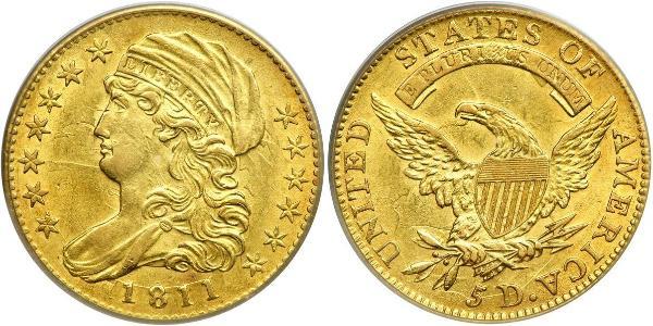 5 Доллар США (1776 - ) Золото 