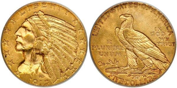5 Доллар США (1776 - ) Золото 