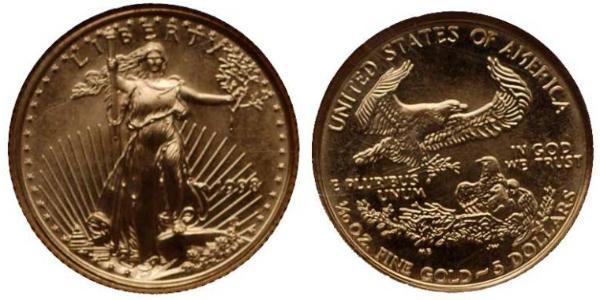 5 Доллар США (1776 - ) Золото 