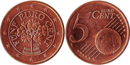 5 Евроцент Австрийская Республика(1955 - ) Медь 