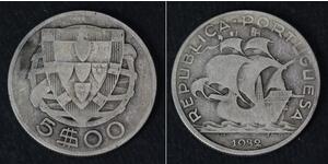 5 Ескудо Portuguese Republic - Ditadura Nacional (1926 - 1933) Срібло 