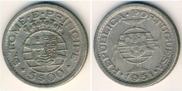 5 Ескудо Сан-Томе і Принсіпі (1469 - 1975) Срібло 