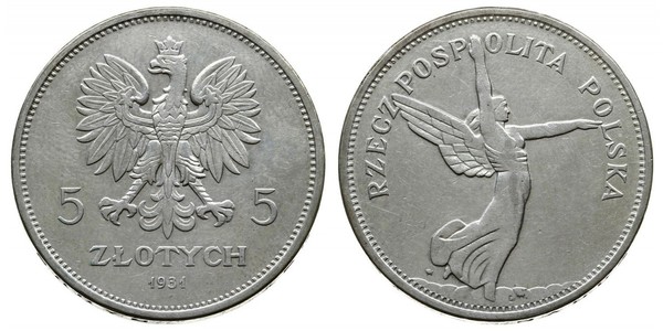 5 Злотий Польська республіка (1918 - 1939) Срібло 