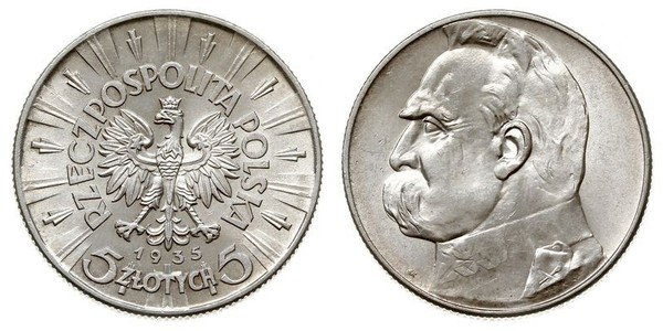 5 Злотий Польська республіка (1918 - 1939) Срібло Юзеф Пілсудський