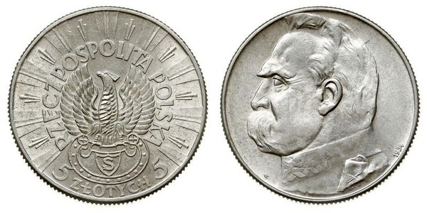 5 Злотий Польська республіка (1918 - 1939) Срібло Юзеф Пілсудський