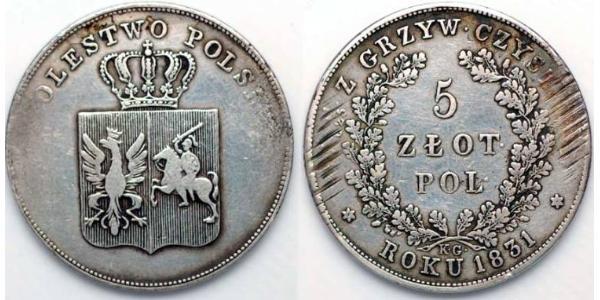 5 Злотий Царство Польське (1815-1915) Срібло 
