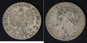 5 Злотый Польская Республика (1918 - 1939) Серебро Ян III Собеский (1629-1696)