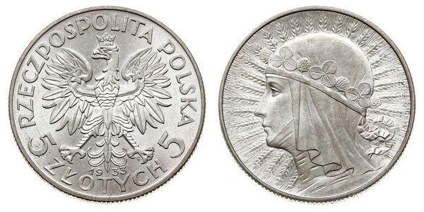 5 Злотый Польская Республика (1918 - 1939) Серебро Ян III Собеский (1629-1696)