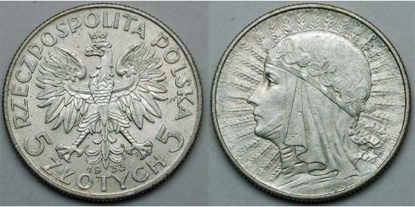 5 Злотый Польская Республика (1918 - 1939) Серебро Ян III Собеский (1629-1696)