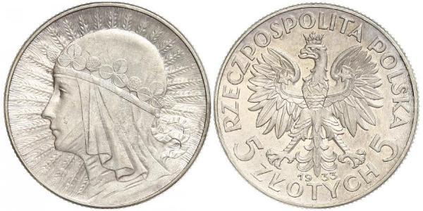 5 Злотый Польская Республика (1918 - 1939) Серебро Ян III Собеский (1629-1696)