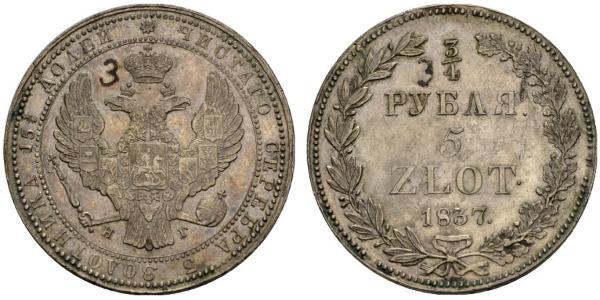 5 Злотый / 3/4 Рубль Российская империя (1720-1917) Серебро Николай I (1796-1855)