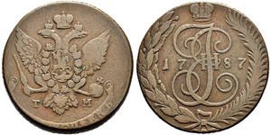 5 Копійка Російська імперія (1720-1917) Мідь Катерина II (1729-1796)