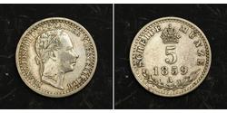 5 Крейцер Австрійська імперія (1804-1867) Срібло Франц Иосиф I (1830 - 1916)