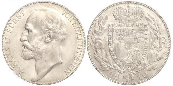 5 Крона Лихтенштейн Серебро Johann II, Prince of Liechtenstein (1840-1929)