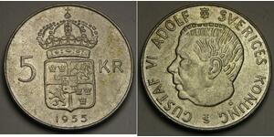 5 Крона Швеция Серебро Густав VI Адольф (1882 - 1973)