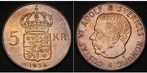 5 Крона Швеція Срібло Густав VI (1882 - 1973)
