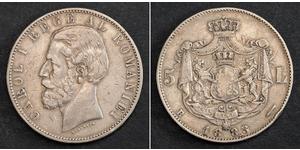 5 Лей Королівство Румунія (1881-1947) Срібло Carol I of Romania (1839 - 1914)
