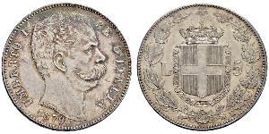 5 Лира Kingdom of Italy (1861-1946) Серебро Умберто I (1844-1900)