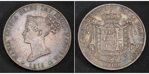 5 Лира Пармское герцогство (1545 - 1859) / Италия Серебро Мария-Луиза Австрийская