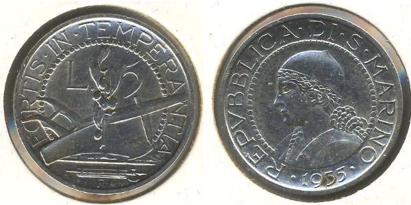 5 Лира Сан-Марино Серебро 