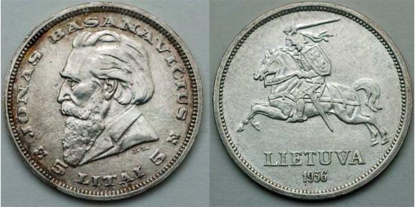5 Лит Литва (1991 - ) Серебро 
