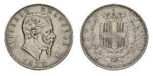5 Ліра Kingdom of Italy (1861-1946) Срібло Victor Emmanuel II of Italy (1820 - 1878)